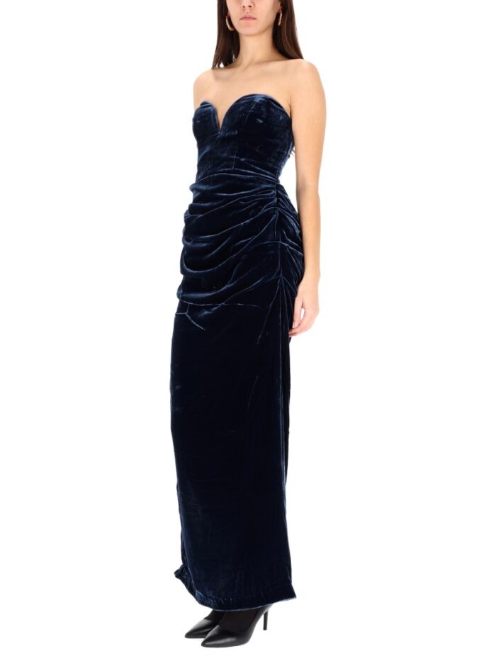 ROTATE BIRGER CHRISTENSEN DPP - VELVET DRESS WITH SIDE SLITS