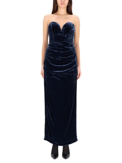 ROTATE BIRGER CHRISTENSEN DPP - VELVET DRESS WITH SIDE SLITS