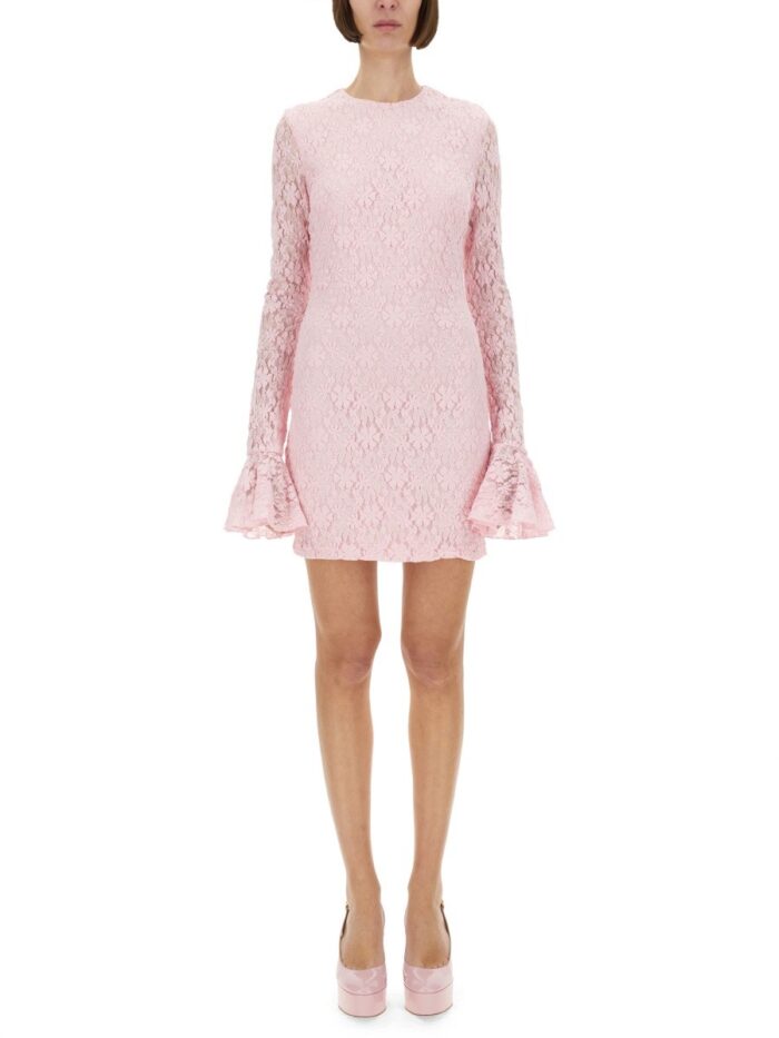 ROTATE BIRGER CHRISTENSEN LACE DRESS WITH PUFF SLEEVES
