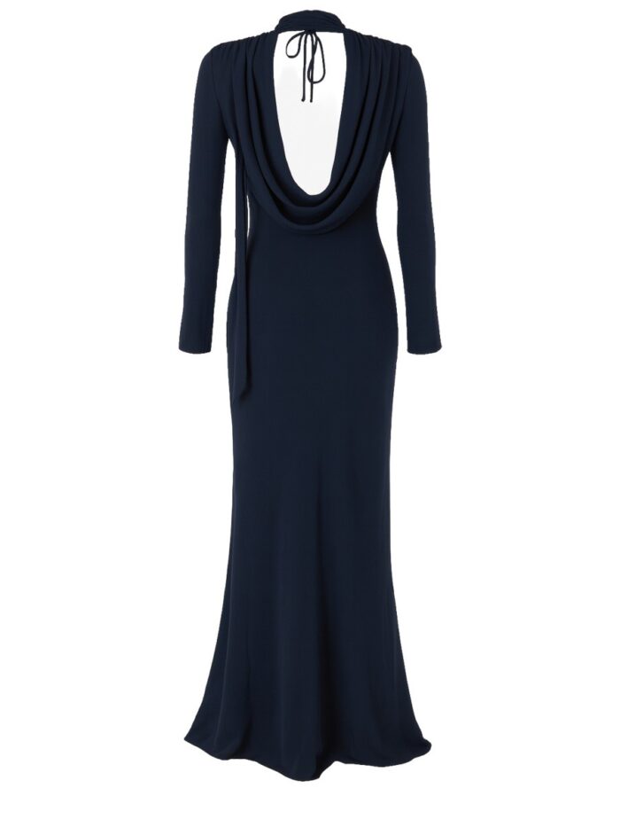 ROTATE BIRGER CHRISTENSEN LONG DRAPED DRESS