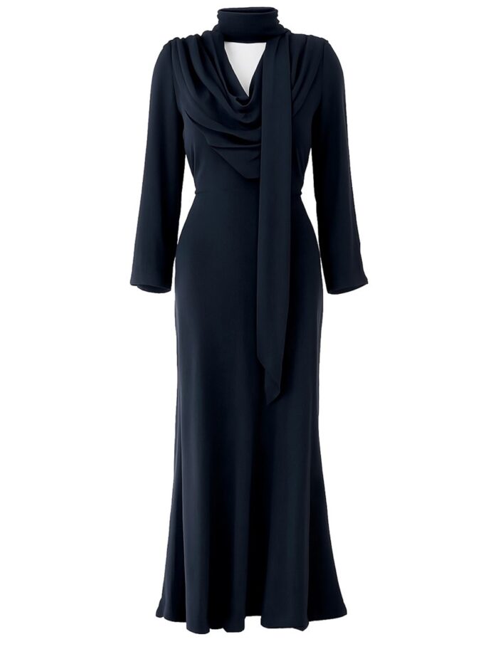 rotate birger christensen long draped dress ROTATE BIRGER CHRISTENSEN LONG DRAPED DRESS