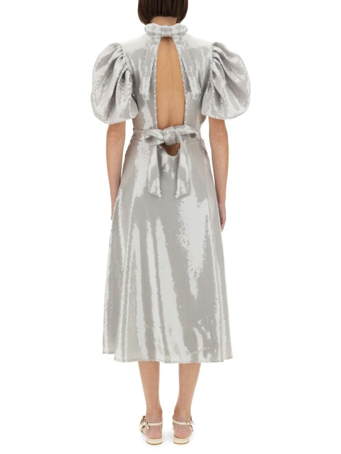 ROTATE BIRGER CHRISTENSEN MIDI DRESS WITH SEQUINS