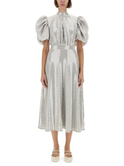 ROTATE BIRGER CHRISTENSEN MIDI DRESS WITH SEQUINS