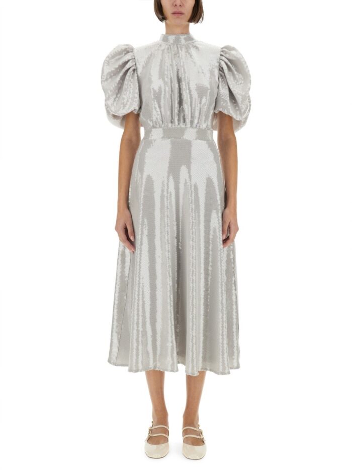 ROTATE BIRGER CHRISTENSEN MIDI DRESS WITH SEQUINS