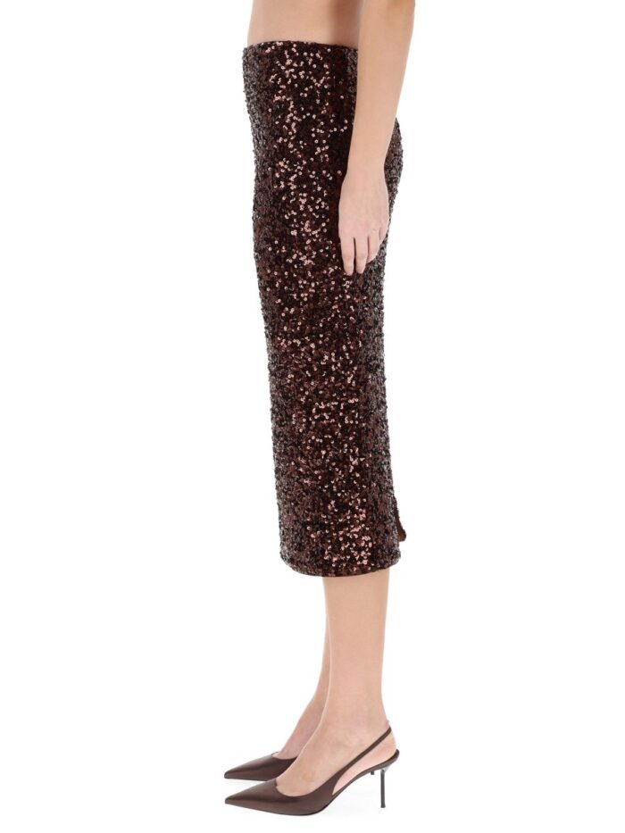 ROTATE BIRGER CHRISTENSEN MIDI SKIRT WITH SEQUINS