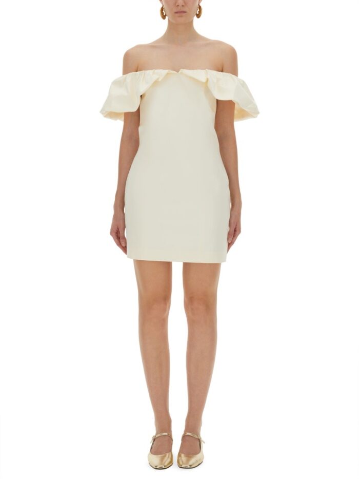 ROTATE BIRGER CHRISTENSEN MINI DRESS WITH BARE SHOULDERS