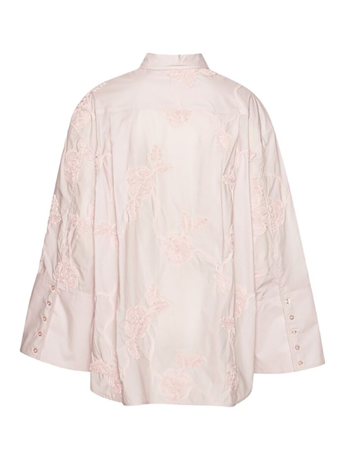ROTATE BIRGER CHRISTENSEN OVERSIZED SHIRT WITH FLORAL DETAILS