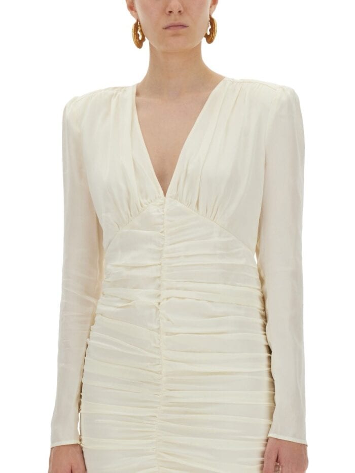 ROTATE BIRGER CHRISTENSEN SATIN GATHERED MINI DRESS