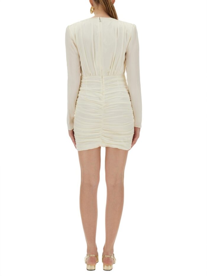 ROTATE BIRGER CHRISTENSEN SATIN GATHERED MINI DRESS
