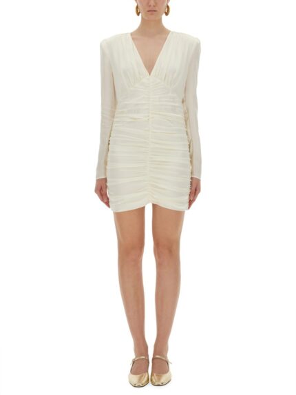 ROTATE BIRGER CHRISTENSEN SATIN GATHERED MINI DRESS