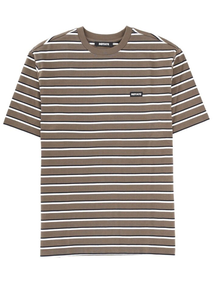 rotate birger christensen striped logo t shirt ROTATE BIRGER CHRISTENSEN STRIPED LOGO T-SHIRT
