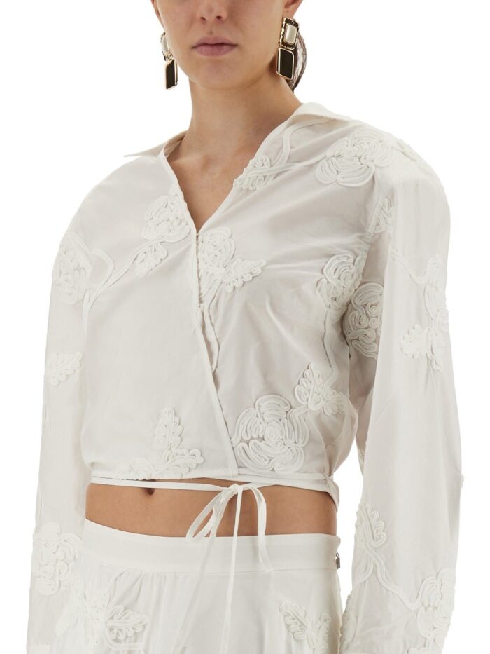 ROTATE BIRGER CHRISTENSEN WRAP-AROUND SHIRT TOP