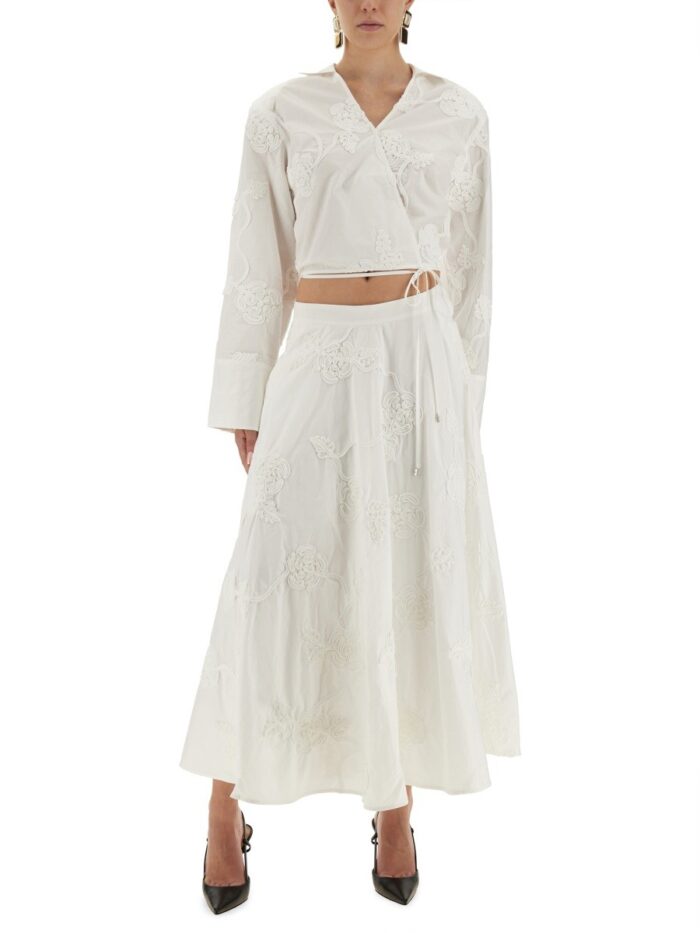 ROTATE BIRGER CHRISTENSEN WRAP-AROUND SHIRT TOP
