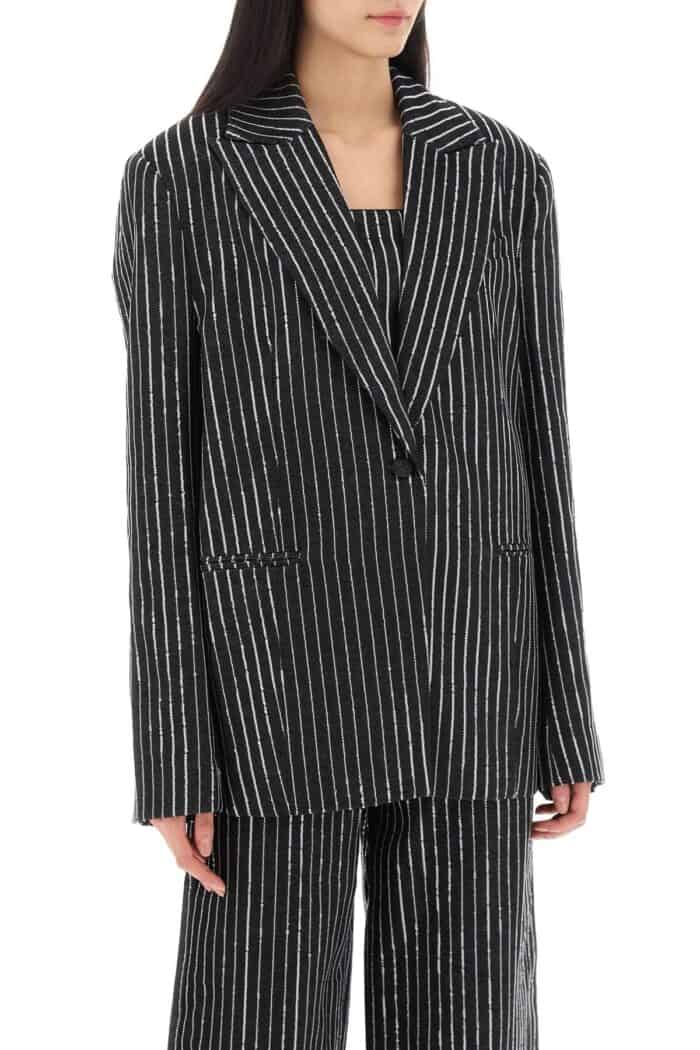 ROTATE Blazer With Sequined Stripes