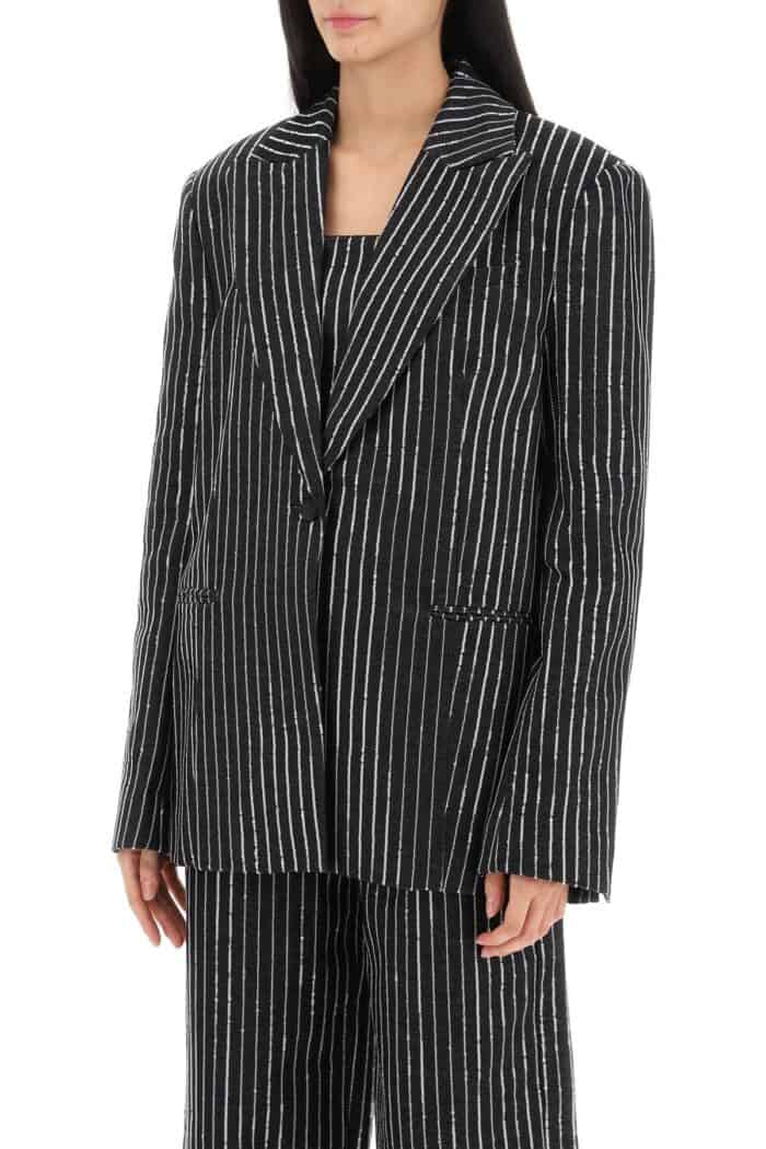 ROTATE Blazer With Sequined Stripes