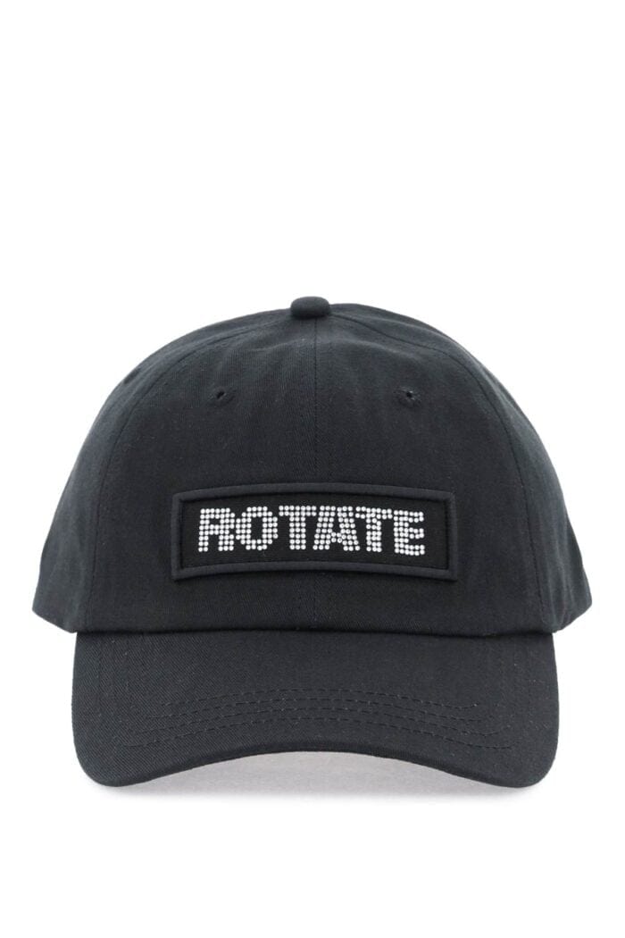 Rotate Cotton Baseball Cap With Rhinestone Logo