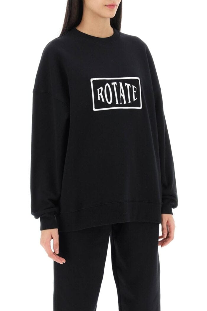 ROTATE Crew-neck Sweatshirt With Logo Embroidery