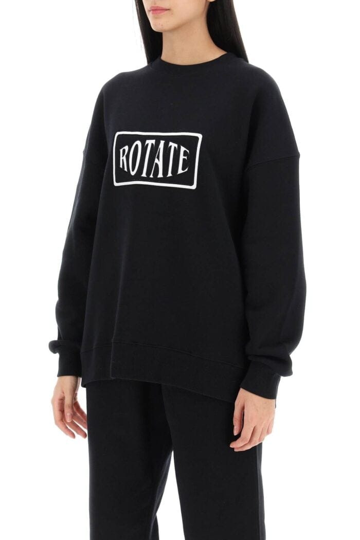 ROTATE Crew-neck Sweatshirt With Logo Embroidery