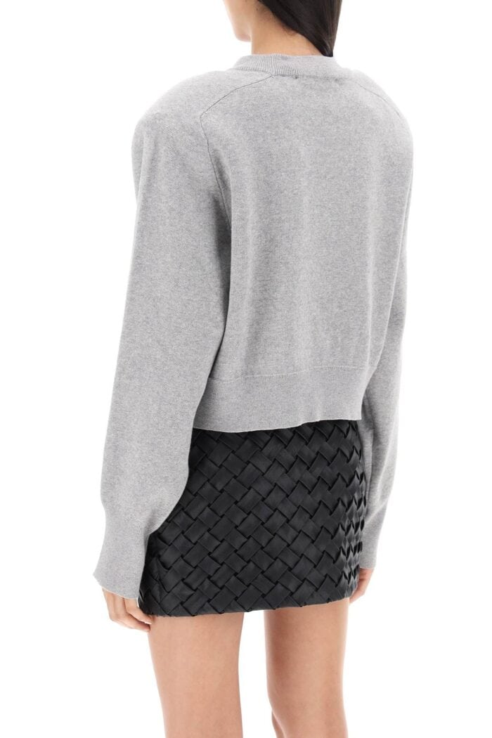 Rotate Cropped Sweater With Rhinestone-studded Logo