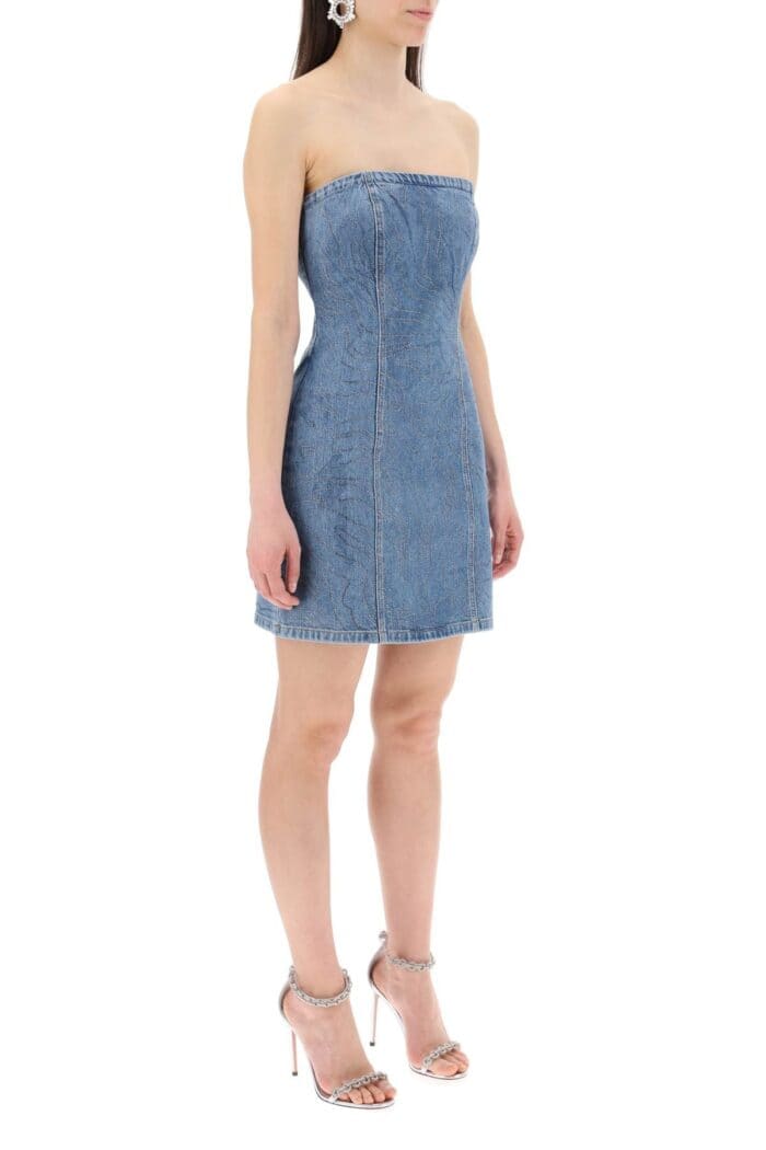 ROTATE Denim Mini Dress With Rhin