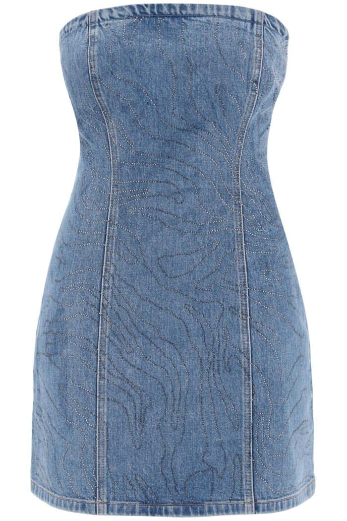 ROTATE Denim Mini Dress With Rhin