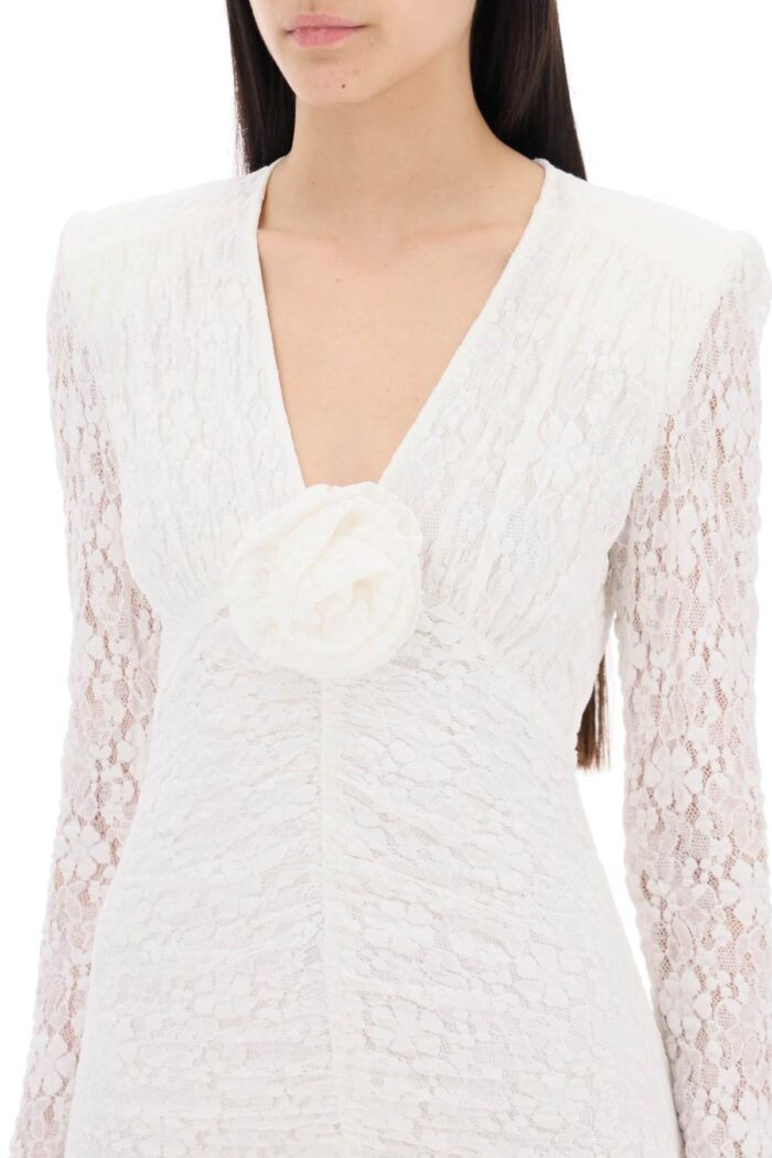 ROTATE Lace Mini Dress With Removable Flower Detail