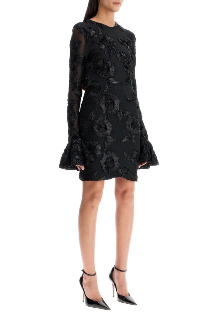 ROTATE 'mesh Mini Dress With Embroidered Flower Details