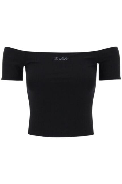 ROTATE Off-shoulder T-shirt With Embroidered Lure