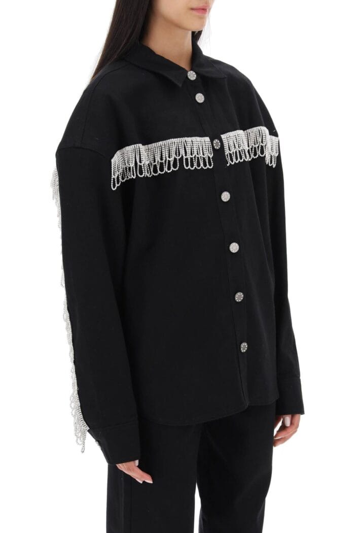 Rotate Overshirt With Crystal Fringes