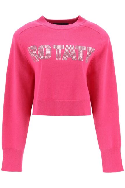 Rotate Rhinestone Logo Organic Cotton Sweater