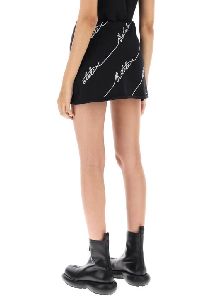 Rotate Sequined Logo Knit Skort