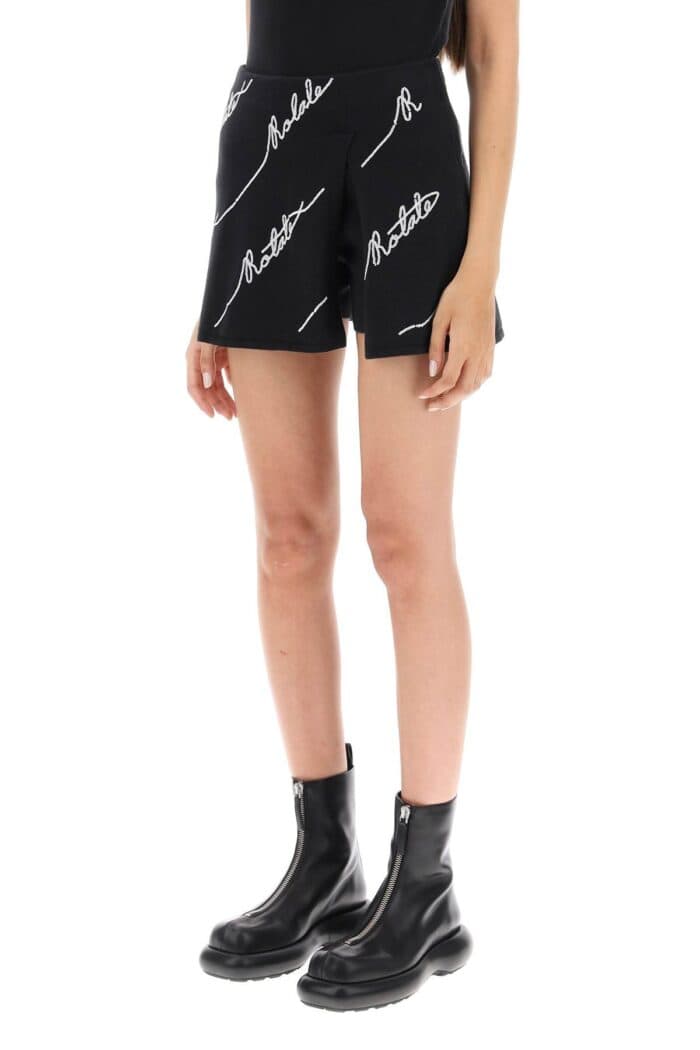 Rotate Sequined Logo Knit Skort