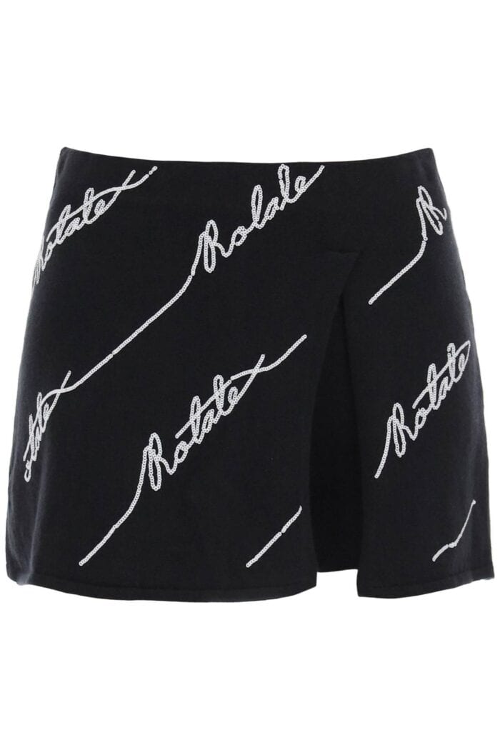 Rotate Sequined Logo Knit Skort