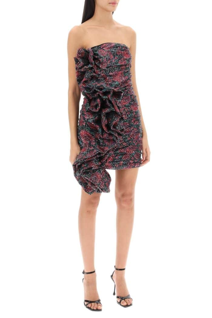 ROTATE Sequined Strapless Mini Dress