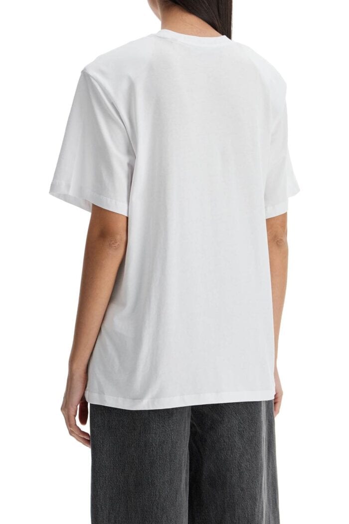 ROTATE White Organic Cotton T-shirt With Wide Neck