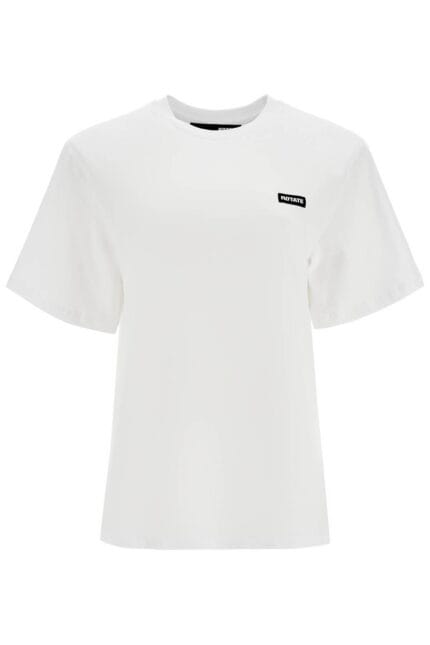 ROTATE White Organic Cotton T-shirt With Wide Neck