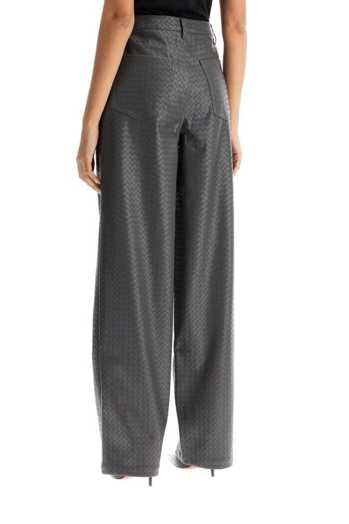 ROTATE Wide Woven Patterned Trousers With A