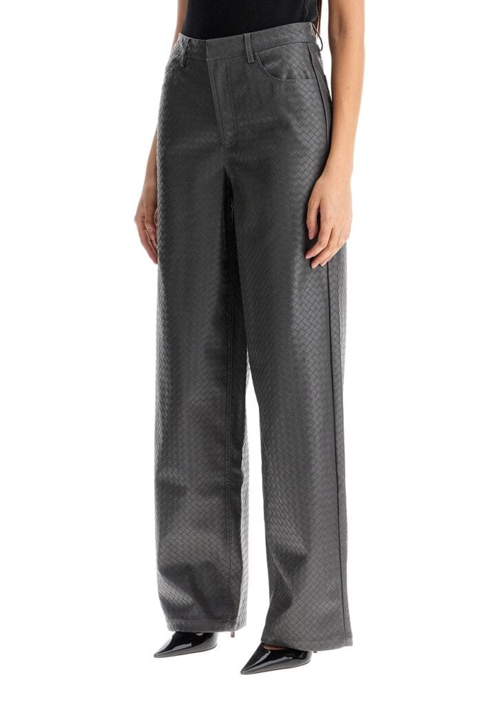 ROTATE Wide Woven Patterned Trousers With A