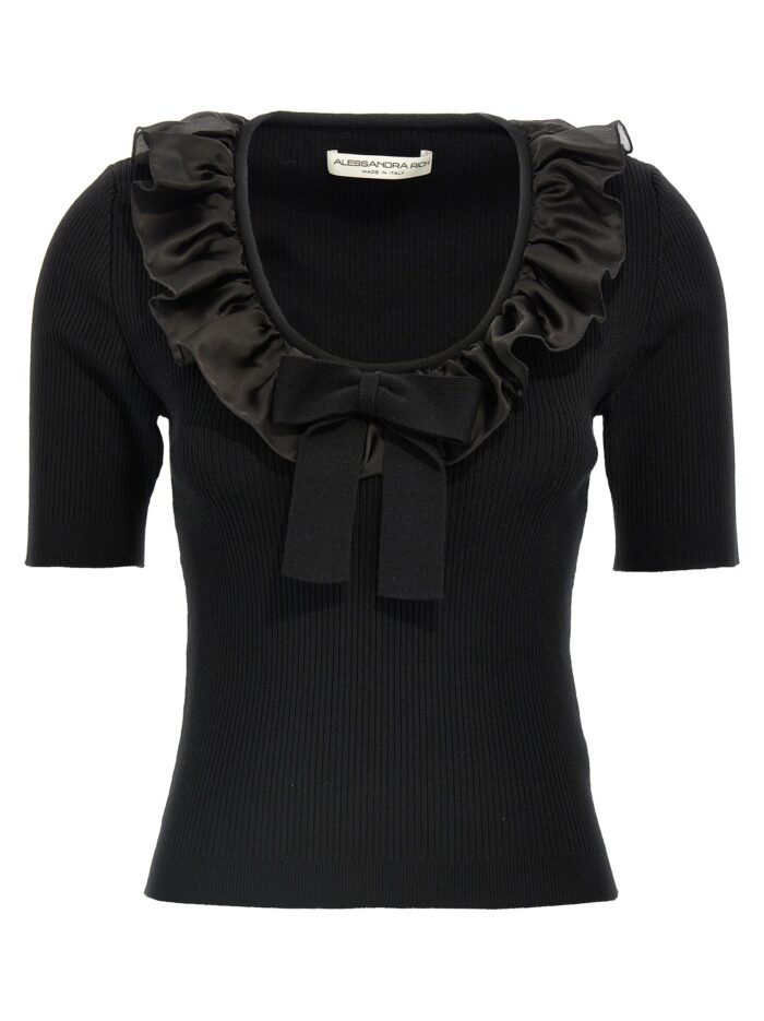 alessandra rich ruffle t shirt ALESSANDRA RICH Ruffle T-shirt