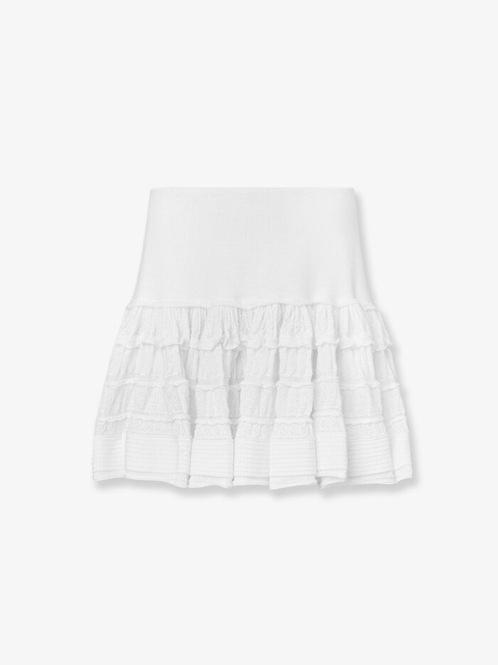 Alaia Ruffle Virgin Wool Skirt