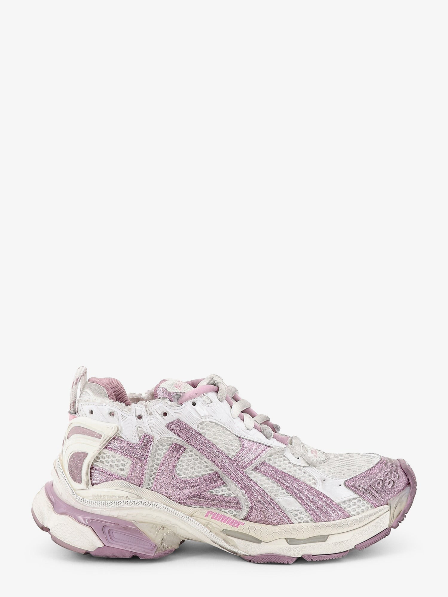 Balenciaga Runner Mesh Sneakers With Glitter Inserts