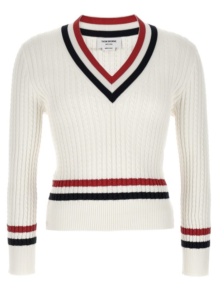 thom browne rwb intarsia sweater THOM BROWNE RWB Intarsia Sweater