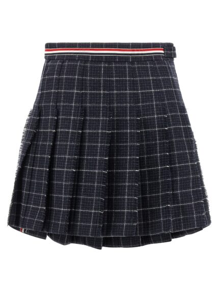 THOM BROWNE 'RWB' Pleated Tweed Skirt
