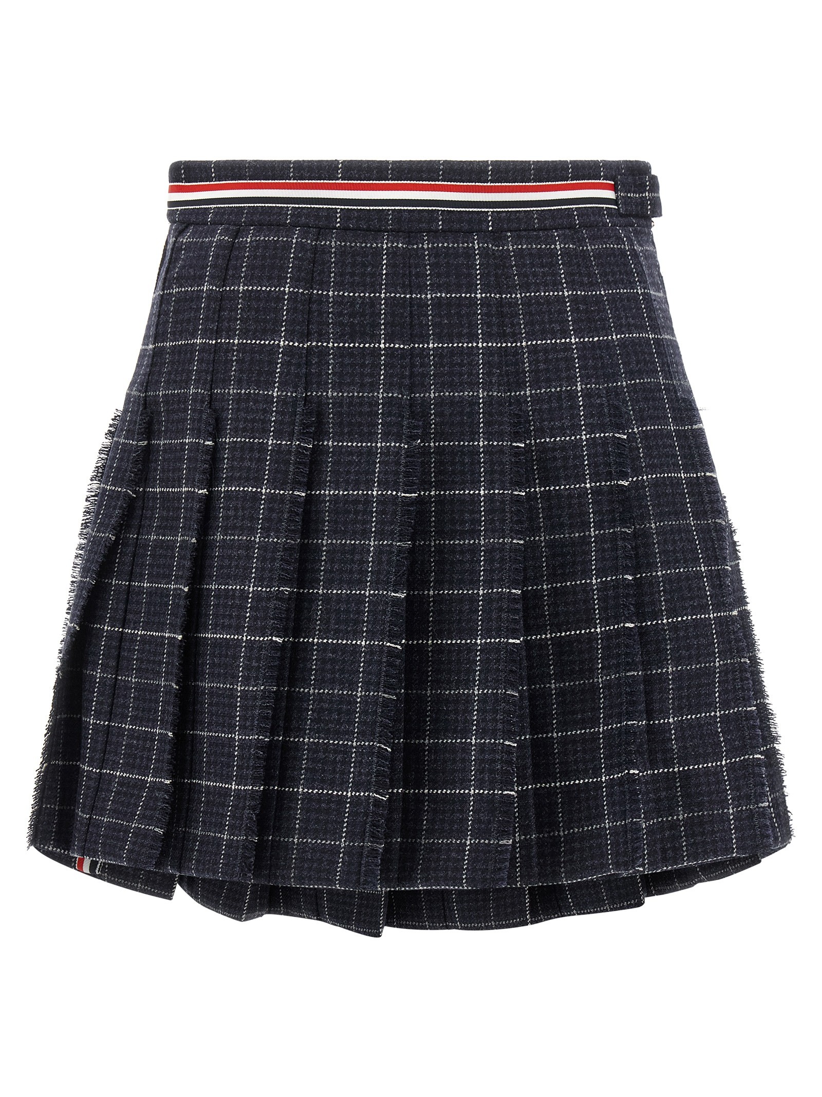 THOM BROWNE 'RWB' Pleated Tweed Skirt