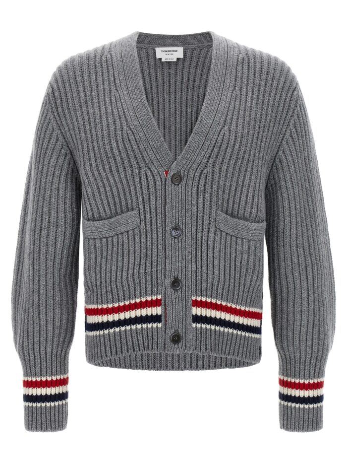 thom browne rwb tape cardigan THOM BROWNE RWB Tape Cardigan