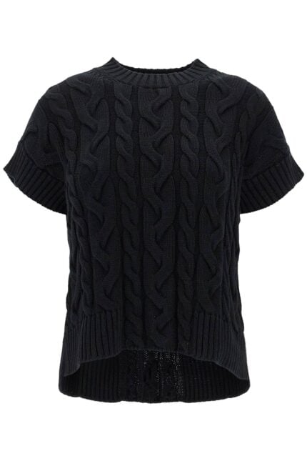 'S MAX MARA Cotton Cable Knit Vest With Braided Design