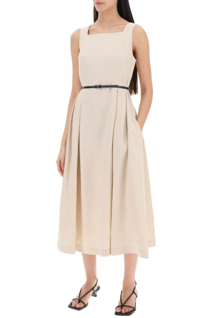 'S MAX MARA "cyprus Linen Midi Dress"