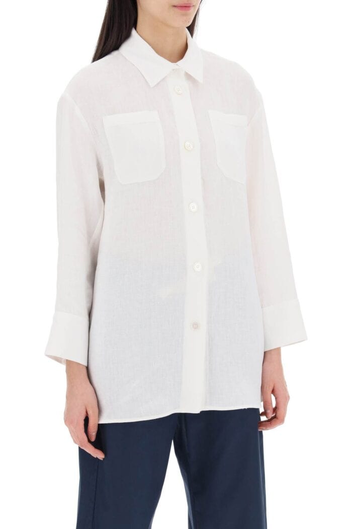 'S MAX MARA Daria Linen Shirt With Three-quarter Sleeves