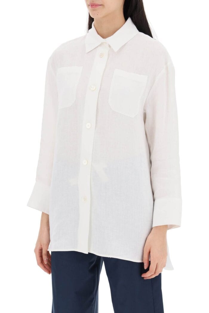 'S MAX MARA Daria Linen Shirt With Three-quarter Sleeves