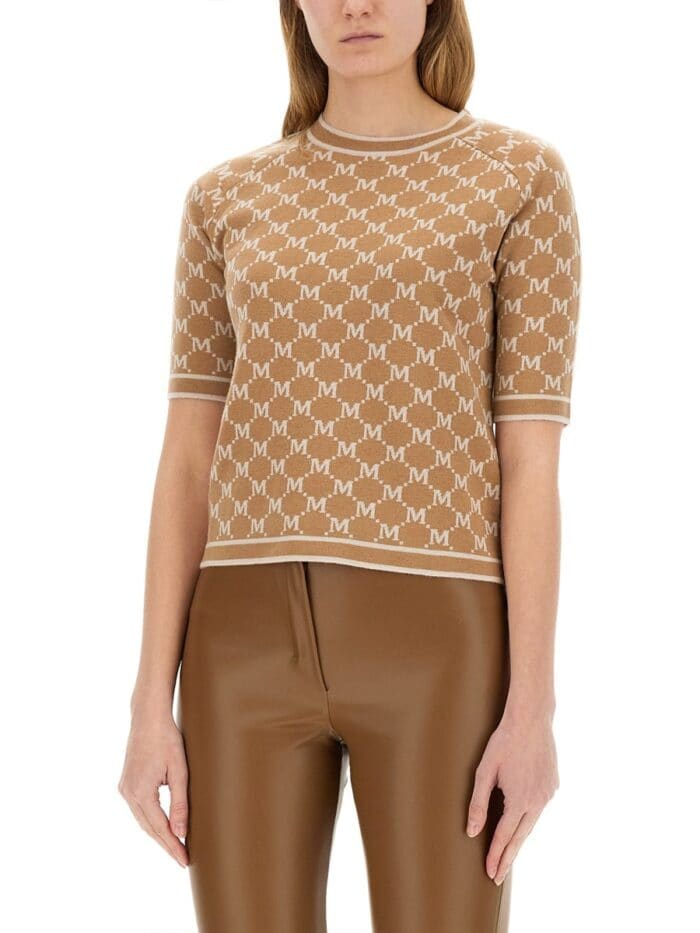 S MAX MARA KNITTED "ARCADES" T-SHIRT
